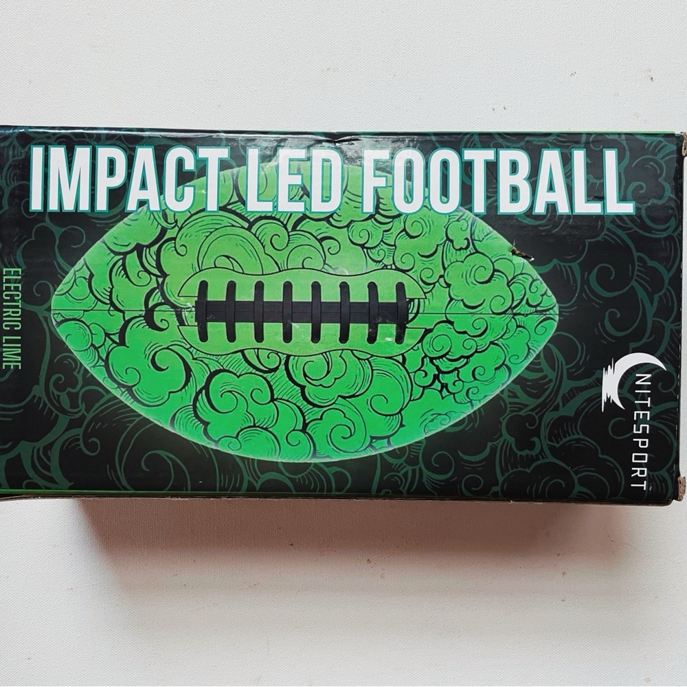 NEW in Box Nite Sport Rechargeable Electric Lime Green Impact LED Football